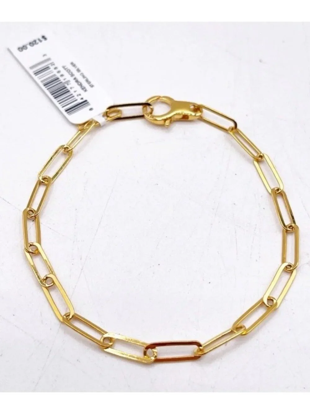 New Kendra Scott 925 Sterling Silver Vermeil Large Paperclip Chain Bracelet
